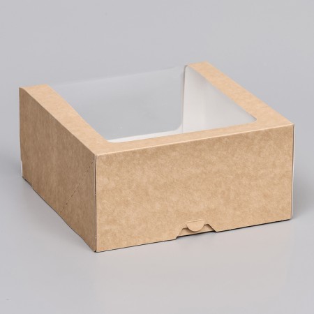 Confectionery packaging with a window, craft, 21 x 21 x 10 cm