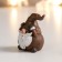 Souvenir Polystone "Grandfather Frost in a cap with golden peas/hearts" Cinnamon 4.6x3x3 cm