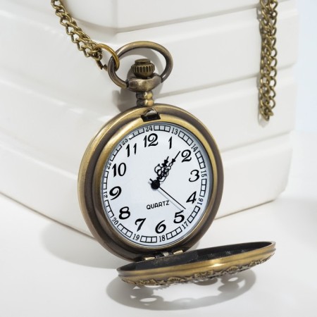 Pocket watches "gears", quartz, d dial-4 cm, 5.5 x 4.5 cm-1