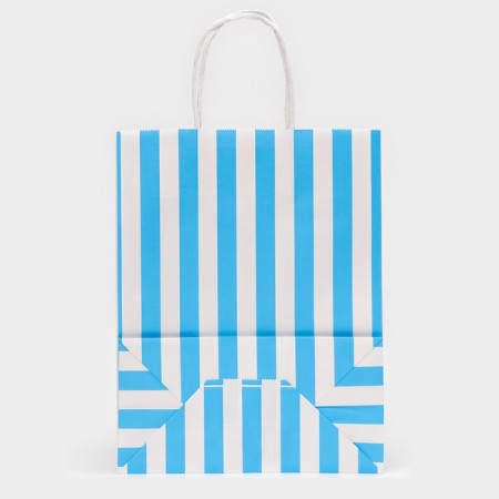 Craft package, blue, "stripes", 27 x 21 x 11 cm-2