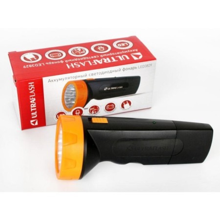 Battery LED3829 9LED battery. SLA 220V plastic. Chern./Yellow. (Cor.) Ultraflas