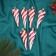 Jewelry decoration "Striped twisted oscillation" (set 6 pcs) 12x4 cm, red-white