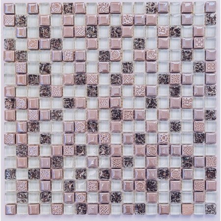 Glass mosaic with a stone Bonaparte Plaza, 300 x 300 mm