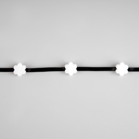 Smart garland "thread" 5 m dews with nozzles "flowers", IP20, silver thread, 100 LED, remote control, application, glow RGB, USB-7