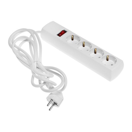 Network filter Unit, 4 nests, 3 m, 15 a, 3000 W, with salary, white-1