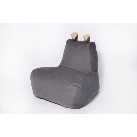 Hippopotamus, size 80x80 cm, dark gray/yellow velor