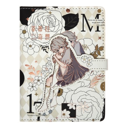 Gift notebook, A6, 100 sheets, a colored block, with a curly knife on a magnet, "anime", mix-3