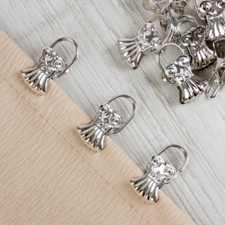 Curtain for curtains "shell", 30 × 15 mm, 10 pcs, silver color-1