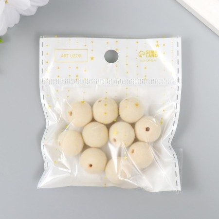 Beads for creativity velvet spraying "White Cloud" set 10 pcs d = 1.4 cm-3