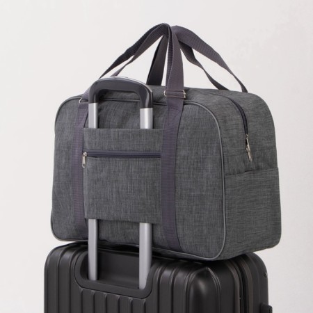 Road bag with lightning, external pocket, suitcase holder, gray color-3
