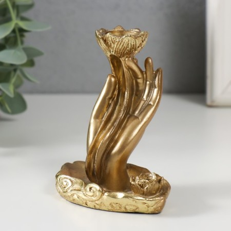 Bowing stand Polystone "Flower in hand" 7x5.5x9 cm-3