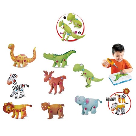 Designer in the “Animals” suitcase, with an electric screwdriver, 8 animals, 172 details-3