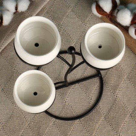 Set of pots "tree" on a stand 3pcs, white, 24x15x21cm-2