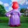 Garden figure "Mother -in -law with a broom average" 59x40x25cm mix