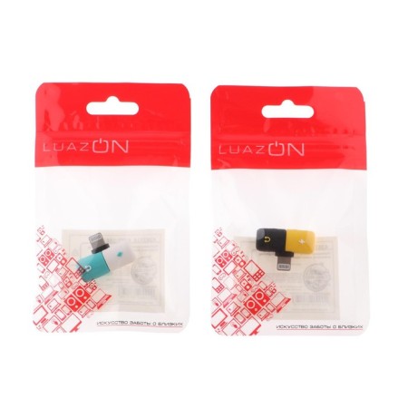 Luazon adapter, with Lightning on 2XLightning, rubber, mix-3