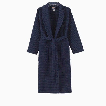 Wafel unisex bathrobe, size XL, blue color-1