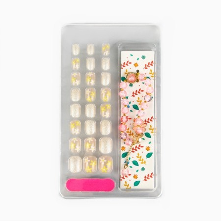 Baby overhead nails "Spring bouquet", 24 pcs, a set with a bracelet-3