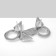 Earrings with Rhinestes "Bow" on the ring, white color in silver