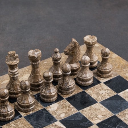 Chess "Elite", gray/black, board 40x40 cm, onyx-1