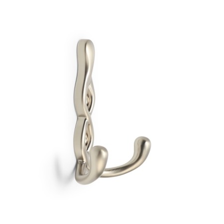 Furniture hook CAPPIO Pigtail, two -rose, matte satin nickel