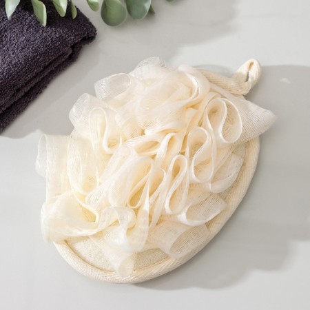 Massage washcloth with scraper of the share "Aphrodite", 11 × 16 cm, beige color