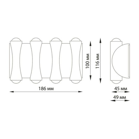 Calle lamp, 8x8W LED, 4000K, 680LM, IP54, gray color.-1