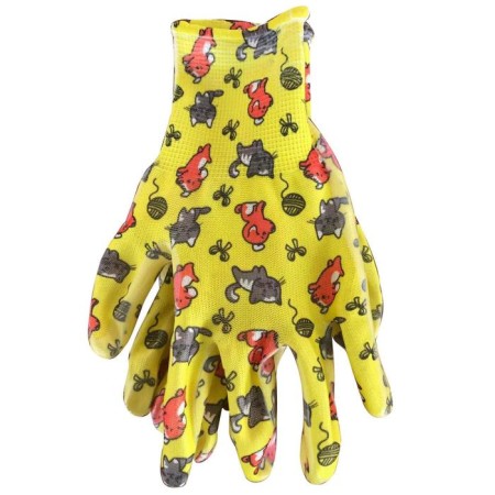 Garden gloves, polyester, with nitrilum coating, size 9, “fluffs”, Garden Show-1