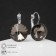 Earrings with rhinestones "Bright classic", gray color in silver, d = 1.6 cm