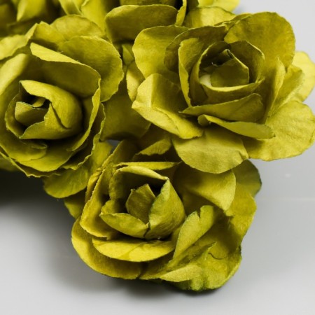 Flowers for decorating "tea roses" 1 bouquet = 6 colors 9.5 cm olive-3