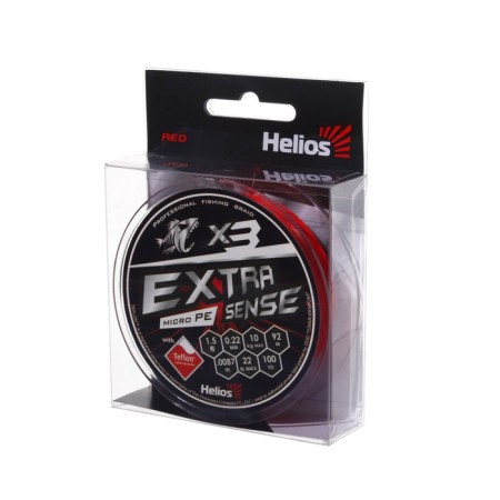 Helios Extrasense X3 PE, diameter 0.22 mm, test 10 kg, 92 m, red-1