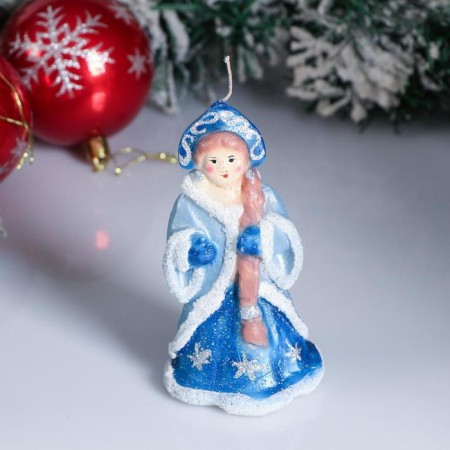 Decorative candle "Snow Maiden with a long oblique" mix, 13 cm-4