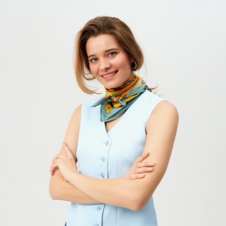 Women's handkerchief minku orange color, rr 70*70 cm-3