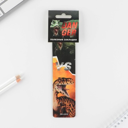 A set of cardboard bookmarks 5 pcs "Dinosaur"-3