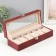 The casket to the leatherette to the clock 6 departments "burgundy python with veins" 11x31x7.5 cm