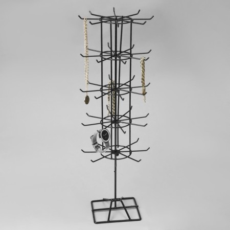 Turntable, 5 tiers of 8 hooks, 20 × 20 × 60, black color-1