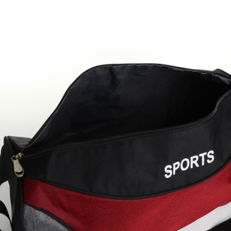 Sports bag with lightning, long belt, black/red color-3