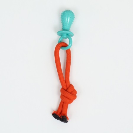 Chewing toy with rope "Papilla", up to 25 cm, orange/blue-1