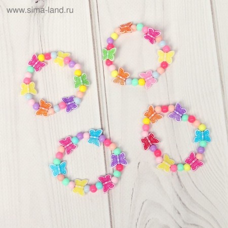 Bracelet Children's "Choselka" butterflies fluttering, color mix-2