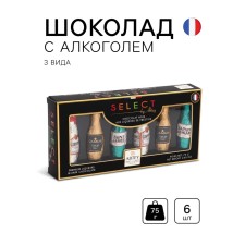 Конфеты шоколадные, набор, с начинкой из ликера ассорти, 75 г