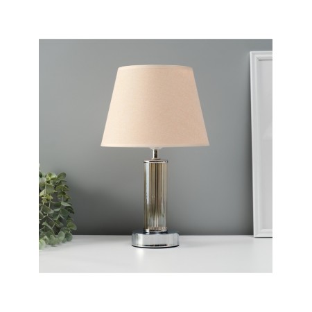 Table lamp "Arabesque" 1x40W E27 chrome/beige 22x22x36cm