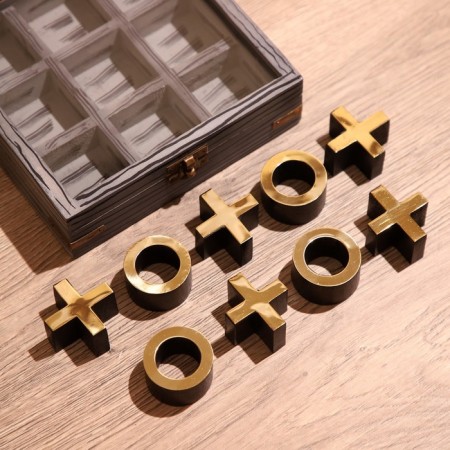 Game desktop "Cross-cuts" 18x18 cm, manpower, brass-3