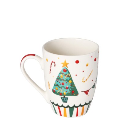 Porcelain mug in gift packaging of the share "New Year. Christmas tree ", 350 ml, white color-1