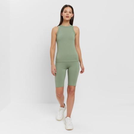 T-shirt female minku: Basic line olive color, rr 42