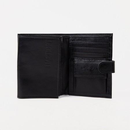 Male purse on 3 in 1 button for auto documents and passports, for cards, for coins, black color-2