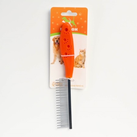 Comb "paws" with teeth of different lengths, 20.5 x 3 cm, orange-4