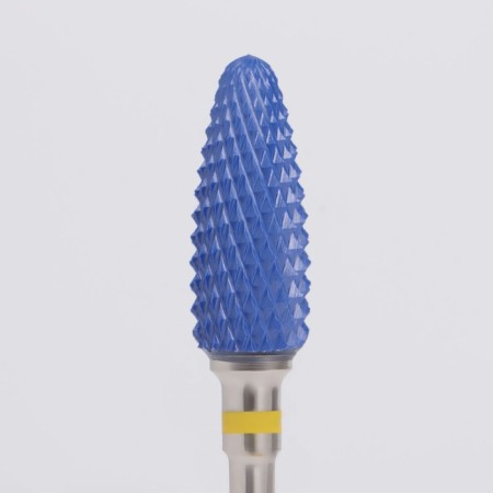 Ceramic milling cutter for “corn manicure”, super fine cut, 6 × 15 mm, in a plastic case, blue color-1