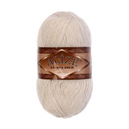 Yarn "Angora Gold Simli" 75% acrylic, 20% wool, 5% metallic 500m/100g (599 elephants.)-1