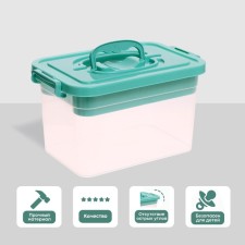 Storage container with a lid and liner 6.5 l, the color of dusty blue
