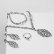 Set 4 objects: earrings, necklaces, bracelet, ring 