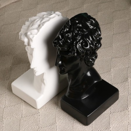Holder-stand for the books "Bust of David" set 2pcs, 25cm, black and white-5